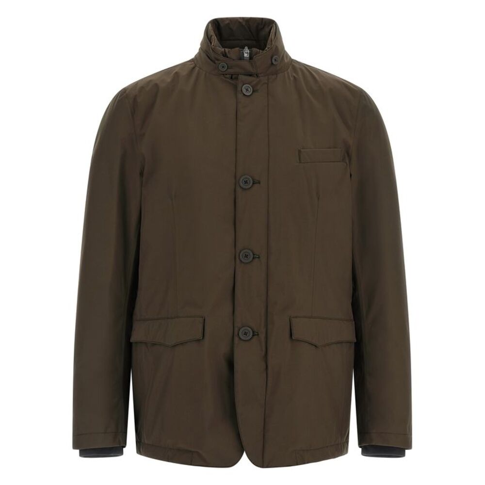 Herno Brown Polyester Full-Length Men's Jacket